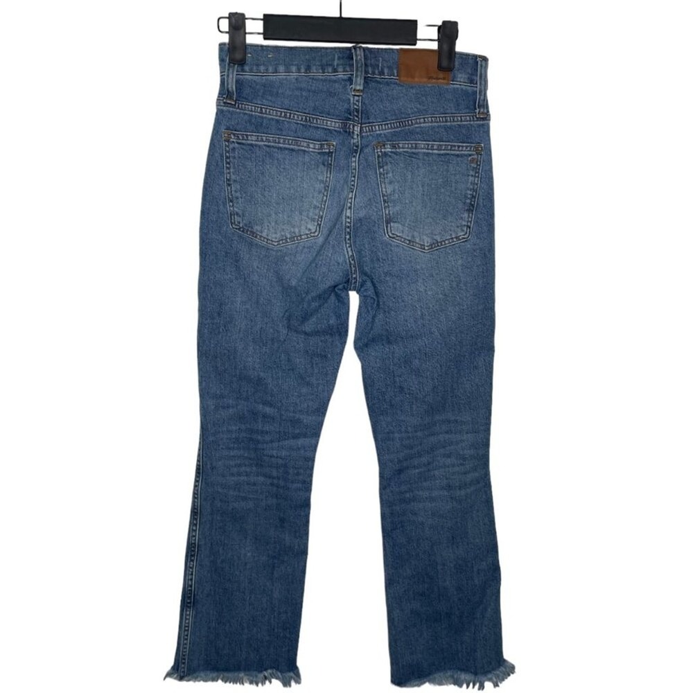 Madewell Cali Demi-Boot Jeans Size 25 Medium Wash Raw Hem High Rise Denim - Picture 2 of 16